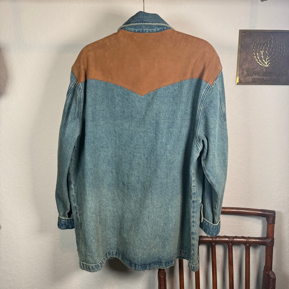 Faherty Ridge Back Denim Suede Jacket Creekside Indigo Wash WOH2510 L/XL New - Picture 8 of 10